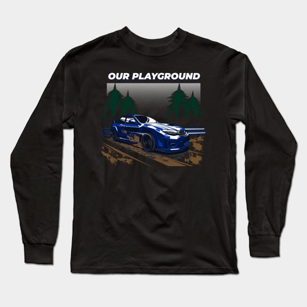 Subie Impreza Mud attack Long Sleeve T-Shirt by aredie19